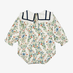 Beatrice & George-بودي سوت بطبعة ورود لون عاجي للبنات الرضع | Childrensalon