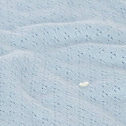 Beatrice & George-بطانية مزيج صوف وكشمير محبوك لون أزرق للأطفال (100 سم) | Childrensalon