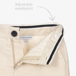 Beatrice & George-Boys Beige Cotton & Linen Suit | Childrensalon