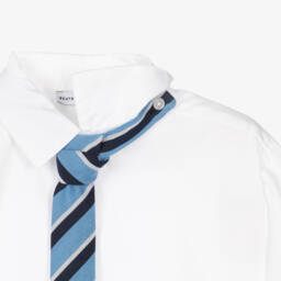 Beatrice & George-Boys Beige Cotton & Linen Suit | Childrensalon