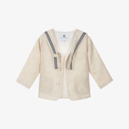 Beatrice & George-Boys Beige Linen Sailor Suit | Childrensalon