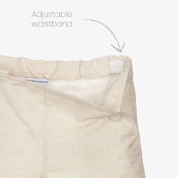 Beatrice & George-Boys Beige Linen Sailor Suit | Childrensalon