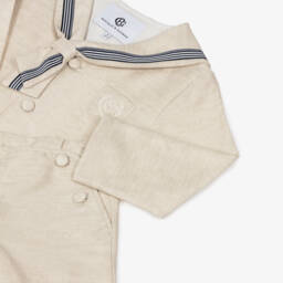 Beatrice & George-Boys Beige Linen Sailor Suit | Childrensalon