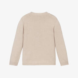 Beatrice & George-بلوفر صوف وكشمير بتصميم الدب حارس الملك لون بيج للأولاد | Childrensalon