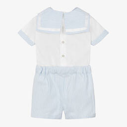 Beatrice & George-بِدلة باستر بحّار قطن مقلم لون زرق للأولاد | Childrensalon