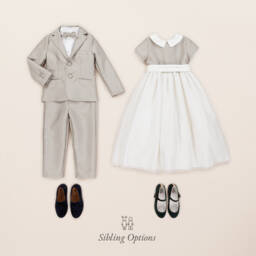 Beatrice & George-Boys Bronze Satin Twill Suit | Childrensalon