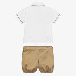 Beatrice & George-بدلة رسمية تطريز سموك يدوي لون ذهبي للمواليد | Childrensalon