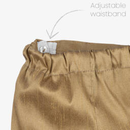 Beatrice & George-بدلة رسمية تطريز سموك يدوي لون ذهبي للمواليد | Childrensalon