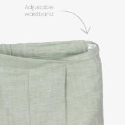 Beatrice & George-Boys Green Cotton & Linen Waistcoat Suit  | Childrensalon