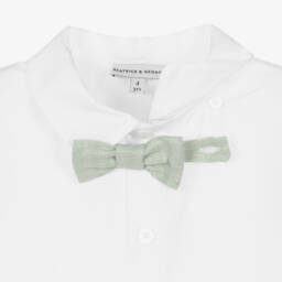 Beatrice & George-Boys Green Cotton & Linen Waistcoat Suit  | Childrensalon