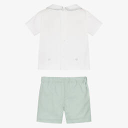 Beatrice & George-بِدلة رسمية قطن تطريزسموك لون أخضر للأولاد | Childrensalon