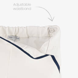 Beatrice & George-Boys Ivory Herringbone Sailor Shorts Suit | Childrensalon