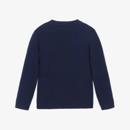 Beatrice & George-Синий шерстяной и кашемировый свитер для мальчиков | Childrensalon