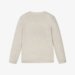 Beatrice & George-Свитер бежевый из шерсти и кашемира с летающим мишкой для мальчиков | Childrensalon