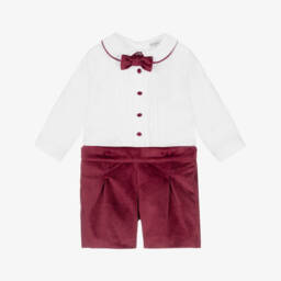 Beatrice & George-Girls Burgundy Velvet & Ivory Glitter Tulle Dress | Childrensalon