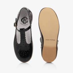 Beatrice & George-Girls Black Patent Leather T-Bar Shoes | Childrensalon