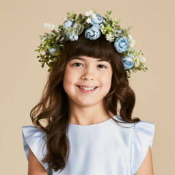 Beatrice & George-Girls Blue Handmade Floral Garland | Childrensalon