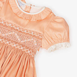 Beatrice & George-فستان ديبون تطريز سموك لون زهري | Childrensalon