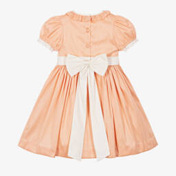Beatrice & George-فستان ديبون تطريز سموك لون زهري | Childrensalon