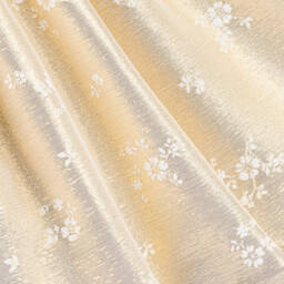 Beatrice & George-Girls Gold Cotton Floral Jacquard Dress | Childrensalon