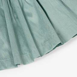 Beatrice & George-فستان ديبون تطريز سموك لون أخضر | Childrensalon