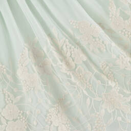 Beatrice & George-فستان قطن وتول مطرز لون أخضر فاتح وعاجي | Childrensalon