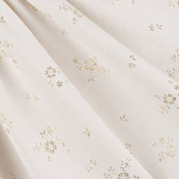 Beatrice & George-Girls Ivory Cotton Floral Jacquard Dress | Childrensalon