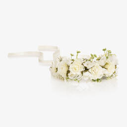 Beatrice & George-طوق للشعر مزين بورود لون عاجي للبنات | Childrensalon