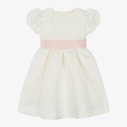 Beatrice & George-Girls Ivory Satin Dress  | Childrensalon