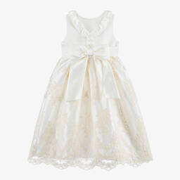 Beatrice & George-فستان ساتان وتول مطرز لون عاجي | Childrensalon