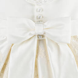 Beatrice & George-فستان ساتان وتول مطرز لون عاجي | Childrensalon