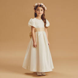 Beatrice & George-فستان طويل للمناسبات لون عاجي | Childrensalon