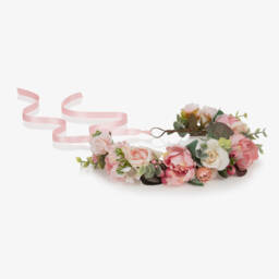 Beatrice & George-Girls Pink Handmade Floral Garland | Childrensalon