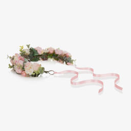 Beatrice & George-Girls Pink Handmade Floral Garland | Childrensalon
