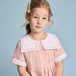 Beatrice & George-فستان فيسكوز بكسرات لون زهري | Childrensalon