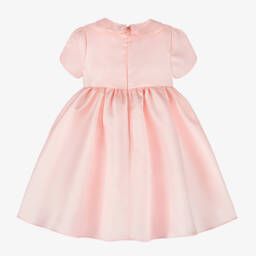Beatrice & George-Girls Pink Satin Tulip Sleeve Dress | Childrensalon
