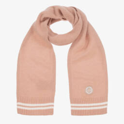 Beatrice & George-Girls Pink Wool & Cashmere Monogram Hat Set | Childrensalon