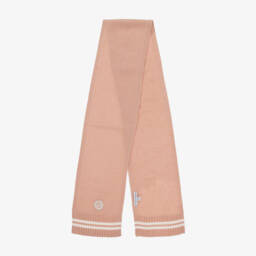 Beatrice & George-Girls Pink Wool & Cashmere Monogram Hat Set | Childrensalon