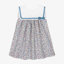 Beatrice & George-Girls Purple Cotton Sailor Dress | Childrensalon