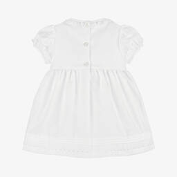 Beatrice & George-Girls White Linen & Cotton Dress | Childrensalon