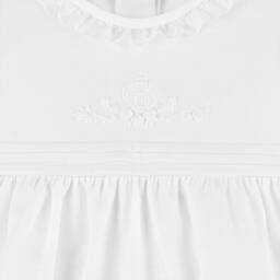 Beatrice & George-Girls White Linen & Cotton Dress | Childrensalon