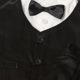 Beau KiD-Baby Boys Black Waistcoat Suit | Childrensalon