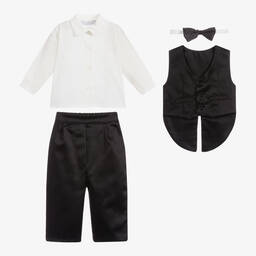 Beau KiD-Baby Boys Black Waistcoat Suit | Childrensalon