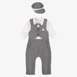 Beau KiD-Baby Boys Grey Waistcoat Suit | Childrensalon