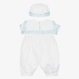 Beau KiD-Baby Boys White Satin Shortie Set | Childrensalon