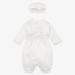Beau KiD-Baby Boys White Satin Shorts Set | Childrensalon
