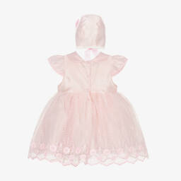 Beau KiD-Baby Girls Pink Tulle Dress & Bonnet Set | Childrensalon