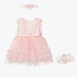 Beau KiD-Baby Girls Pink Tulle Dress Set | Childrensalon