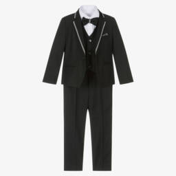 Beau KiD-Boys Black Pocket Square Suit | Childrensalon