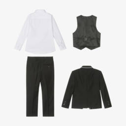 Beau KiD-Boys Black Pocket Square Suit | Childrensalon